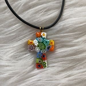Flower Cross Necklace
